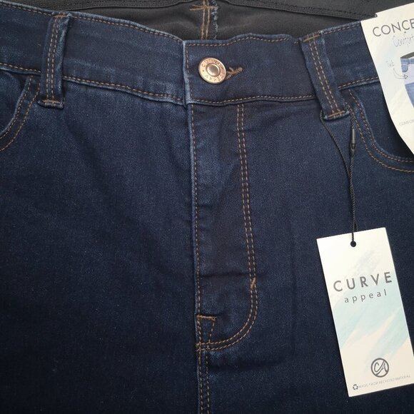 NWT Curve Appeal High Rise No Gap Waist Ladies Size 14W Comfort Skinny Jeans - Picture 9 of 16